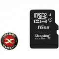 Флеш карта 16Gb microSDHC class 4 Kingston (SDC4/16GBSP)