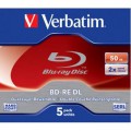Диск BD-RE Verbatim DL 50Gb 2x Jewel Case 5шт (43760)