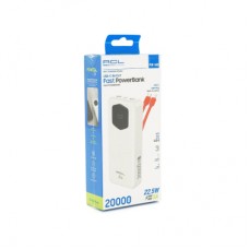 Батарея універсальна ACL 20000mAh, 22.5W, cables Type-C + Lighting, White (ACL PW-140)