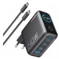 Зарядний пристрій Anker Laptop GaN 140W 3xUSB-C PD3.1 + USB-A + display + cable Black (B2697GZ1)