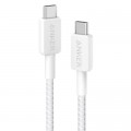 Дата кабель USB-C to USB-C 0.9m nylon 322 white Anker (A81F5H21/A81F5G21)
