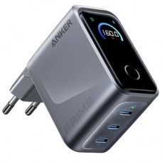 Зарядное устройство Anker 3xUSB-C PD3.1 160W GaNPrime w Display silver (A2687341)