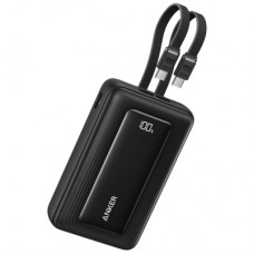 Батарея універсальна Anker 20000mAh 45W Built-In Dual USB-C Cables Black (A1681H12)