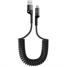 Дата кабель USB 2.0 AM to Lightning 1.0m Spiral 2.4A black Armorstandart (ARM75391)