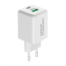 Зарядное устройство Armorstandart AR372 45W GaN Type-C + USB White (ARM77550)