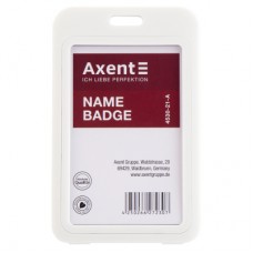 Бейдж Axent вертикальный, PP, 50х85мм, белый (4530-21-A)