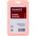 Бейдж Axent вертикальный, PP, 50х85мм, розовый (4530-10-A)