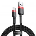 Дата кабель USB 2.0 AM to USB-C 1.0m Cafule 3A red+black Baseus (CATKLF-B91)