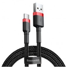 Дата кабель USB 2.0 AM to USB-C 1.0m Cafule 3A red+black Baseus (CATKLF-B91)
