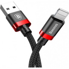 Дата кабель USB 2.0 AM to Lightning 1.0m Cafule Black-Red Baseus (CALKLF-B19)