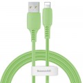 Дата кабель USB 2.0 AM to Lightning 1.2m 2.4A green Baseus (CALDC-06)
