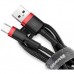 Дата кабель USB 2.0 AM to USB-C 3.0m 3A red-black Baseus (CATKLF-U91)