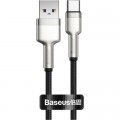 Дата кабель USB 3.1 AM to Type-C 0.25m CAKF 6.0A 66W Cafule Series Metal Data Cable Black Baseus (CAKF000001)