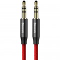 Кабель мультимедийный Jack 3.5mm Yiven M30 M/M 1m red-black Baseus (CAM30-B91)