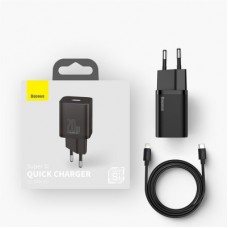 Зарядний пристрій Baseus Super Si 1C 20W With Cable Type-C/iP Black (TZCCSUP-B01)