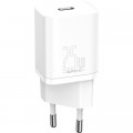 Зарядное устройство Baseus 1xUSB 25W (USB-C) + Cable Type-C white (TZCCSUP-L02)