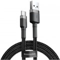 Дата кабель USB 2.0 AM to USB-C 3.0m 2A Gray-Black Baseus (CATKLF-UG1)