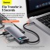 Концентратор Baseus USB3.1 Type-C to USB Type C PD 100W/HDMI 4K 60 Hz/3*USB 3.2 Gen1/ 5in1 (CAHUB-CX0G)