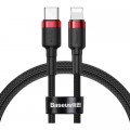 Дата кабель USB-C to Lightning 1.0m Cafule PD 20W red+black Baseus (CATLKLF-91)