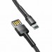 Дата кабель USB 2.0 AM to Lightning 2.0m Cafule grey+black Baseus (CALKLF-HG1)
