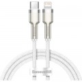 Дата кабель USB-C to Lightning 2.0m Cafule Metal PD 20W white Baseus (CATLJK-B02)