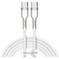 Дата кабель USB-C to USB-C 2.0m Cafule Metal PD 100W white Baseus (CATJK-D02)