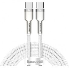 Дата кабель USB-C to USB-C 2.0 mCafule Metal PD 100W white Baseus (CATJK-D02)