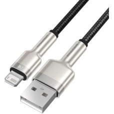 Дата кабель USB 2.0 AM to Lightning 1.0m Cafule Metal 2.4A black Baseus (CALJK-A01)