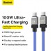 Дата кабель USB-C to USB-C 1.0m CoolPlay Fast Charging 100W blue Baseus (CAKW000203)