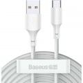 Дата кабель USB 2.0 AM to USB-C Simple WisdomKit (2PCS) 1.5m 5A white Baseus (TZCATZJ-02)