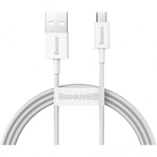 Дата кабель USB 2.0 AM to Micro 5P 2.0m Superior Fast Charging 2A white Baseus (CAMYS-A02)