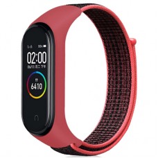 Ремешок для фитнес браслета BeCover Nylon Style для Xiaomi Mi Smart Band 5/6 Black-Red (705416)