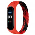 Ремешок для фитнес браслета BeCover Elastic Nylon Style для Xiaomi Mi Smart Band 5/6 (Size L) Black-Red (706157)