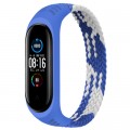 Ремешок для фитнес браслета BeCover Elastic Nylon Style для Xiaomi Mi Smart Band 5/6 (Size L) Blue-White (706162)