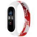 Ремінець до фітнес браслета BeCover Elastic Nylon Style для Xiaomi Mi Smart Band 5/6 (Size M) Red-White (706148)