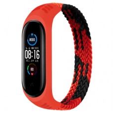 Ремінець до фітнес браслета BeCover Elastic Nylon Style для Xiaomi Mi Smart Band 5/6 (Size S) Black-Red (706135)