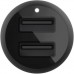 Зарядний пристрій Belkin Car Charger 24W Dual USB-A, USB-A - MicroUSB, 1m, black (CCE002BT1MBK)