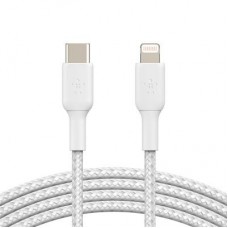 Дата кабель USB 2.0 AM to Lightning 1.0m BRAIDED white Belkin (CAA004BT1MWH)