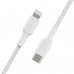 Дата кабель USB 2.0 AM to Lightning 1.0m BRAIDED white Belkin (CAA004BT1MWH)