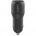 Зарядний пристрій Belkin Car Charger (24W) Dual USB-A, USB-A - USB-C, 1m, black (CCE001BT1MBK)