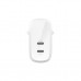 Зарядний пристрій Belkin 30W 2хUSB-С PD PPS white (WCB010VFWH)