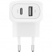 Зарядное устройство Belkin 42W USB-C PD PPS 30W USB-A 12W white (WCB009VFWH)
