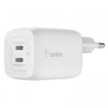 Зарядное устройство Belkin 65W 2хUSB-С GAN PD PPS white (WCH013VFWH)