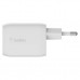 Зарядний пристрій Belkin 65W 2хUSB-С GAN PD PPS white (WCH013VFWH)