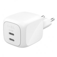 Зарядний пристрій Belkin 2xUSB-C PD50W GaN PPS white (WCH019KQWH)