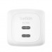 Зарядний пристрій Belkin 2xUSB-C PD50W GaN PPS white (WCH019KQWH)