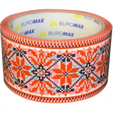 Скотч Buromax Вышиванка 48 мм х 35 м Красная (BM.7007-69)