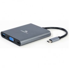 Концентратор Cablexpert USB-C 6-in-1 (Hub3.1/HDMI/VGA/PD/card-reader/audio) (A-CM-COMBO6-01)