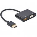 Перехідник Cablexpert HDMI to HDMI/VGA+audio 3.5mm (A-HDMIM-HDMIFVGAF-01)