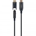 Кабель мультимедийный HDMI to HDMI 20.0m AOC V.2.0, 4K 60Hz Gold Cablexpert (CCBP-HDMID-AOC-20M)